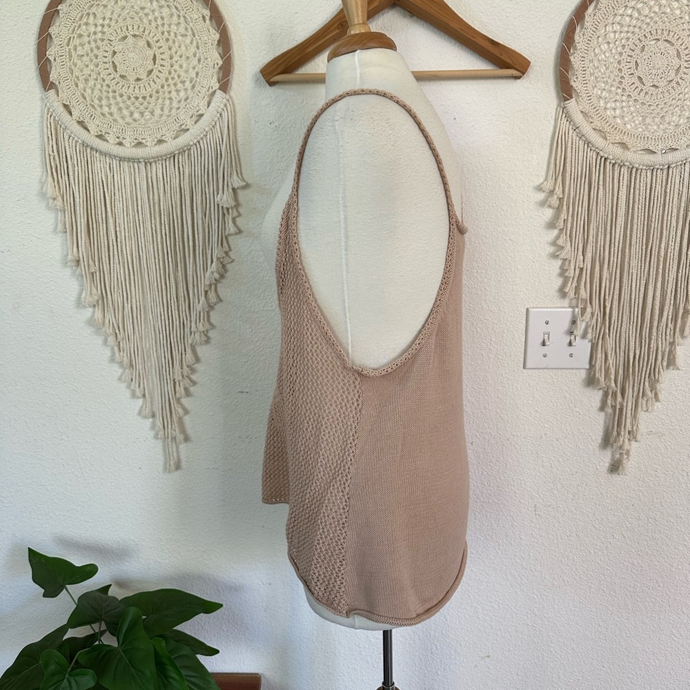 Lovesick Beige Knit Tank Layering Top medium - Picture 2 of 4